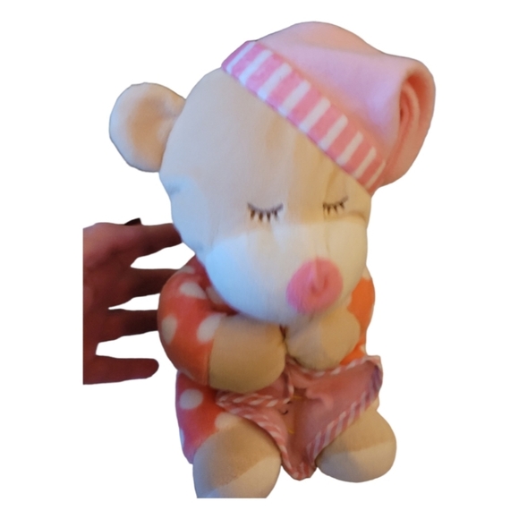 Hug Fun Interactive Praying Sleeping Bear w/Blanket Girl Pink 13" Ages 3 and Up - Picture 1 of 7
